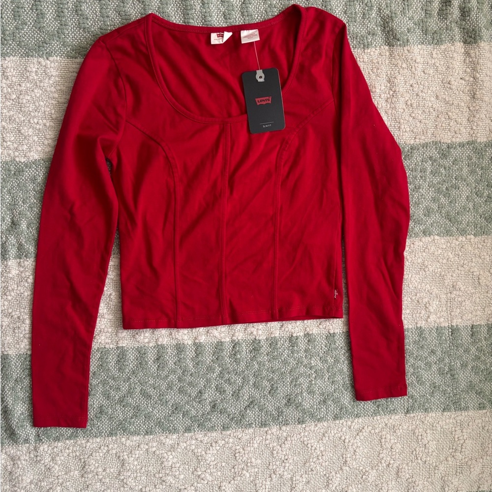 Levi's Bold Red Long Sleeve Tee